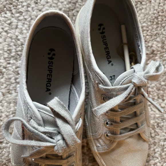 Superga grey platform sneakers size 37/ 7 - Picture 3 of 8